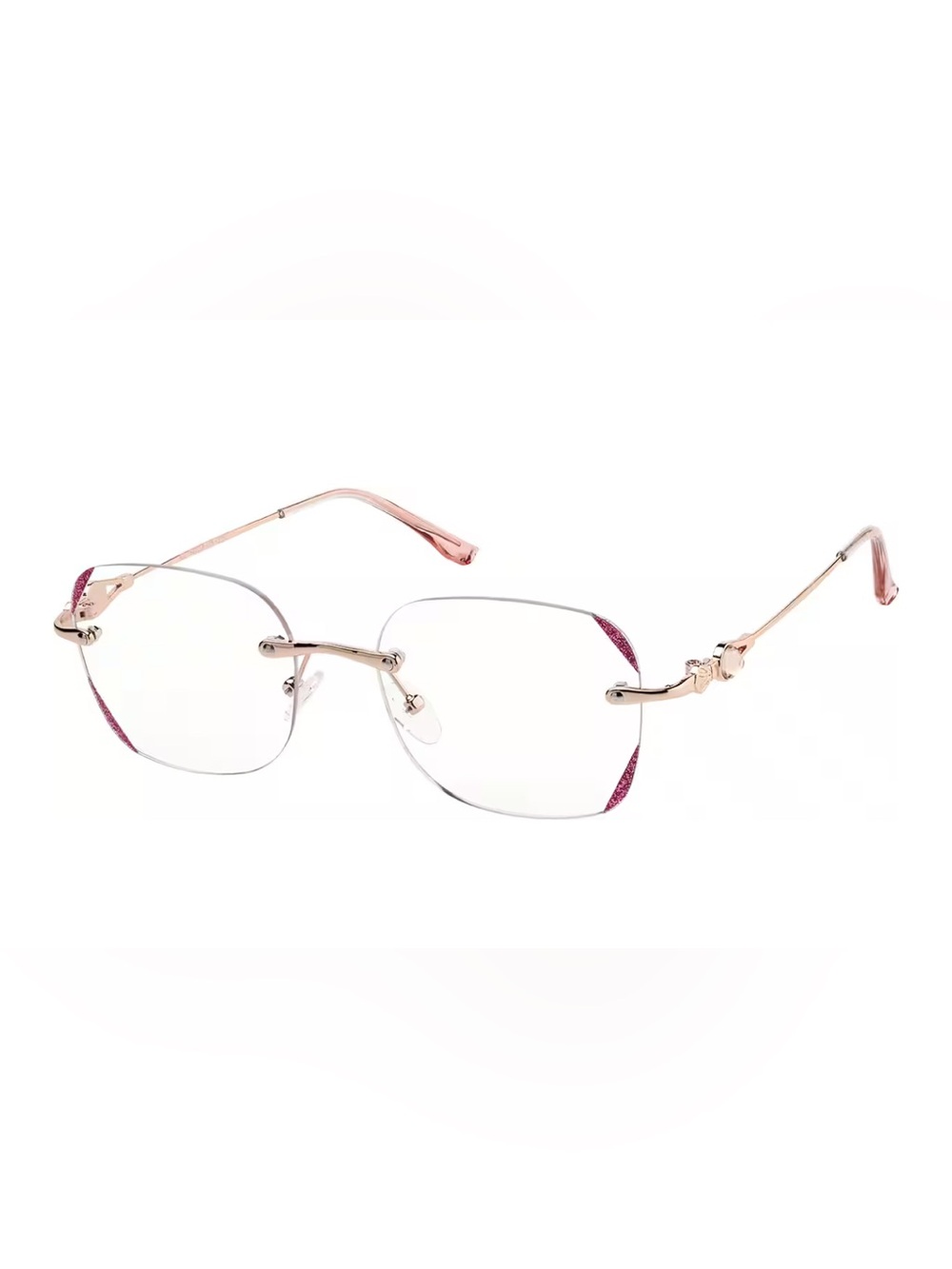 Zenni Rose Gold Square Reading Glasses (+1.50)